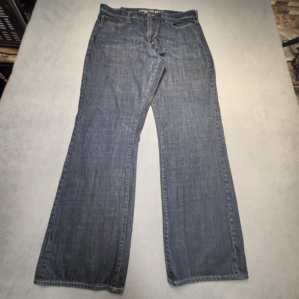 American Eagle Jeans Mens 38x33 Blue Boot Cut Distressed Denim